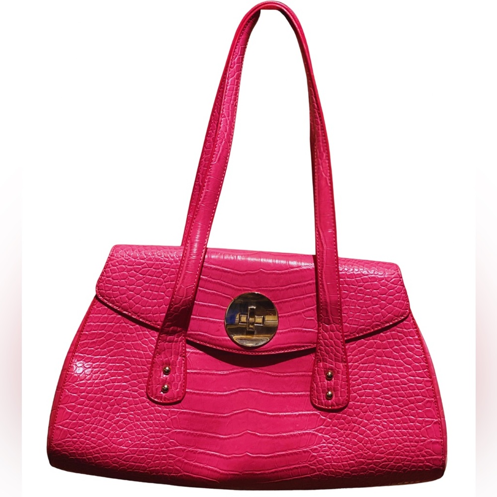 Hot Pink Retro Handbag / Silver Hardware / Perfect Condition